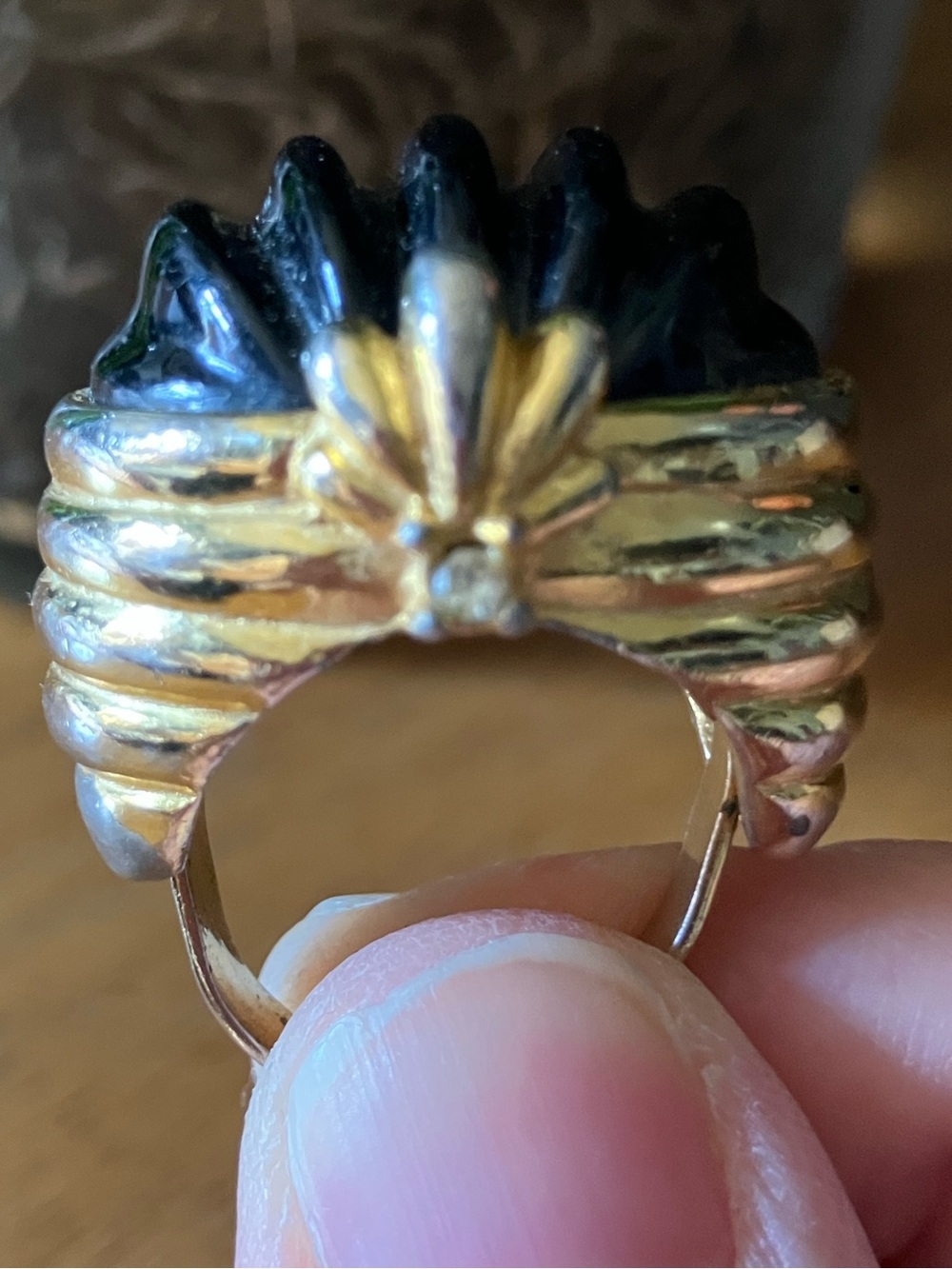 Fluted Dome Onyx Ring- Vintage